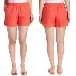 Columbia Salmon Athletic Shorts Lightweight Elastic Waist 5 Inch Size Large